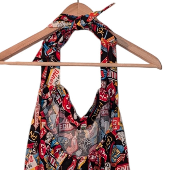 Dollz & Dames Rockabilly Diner Halter Fit & Flare A Line Skater Mini Dress XL - Picture 5 of 8